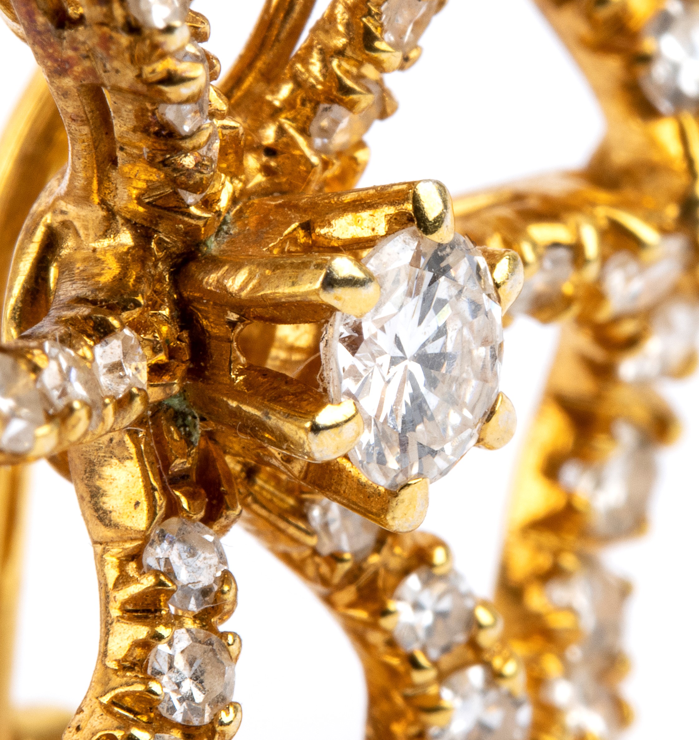 Orecchini, oro bianco e oro dorato 18k con diamanti