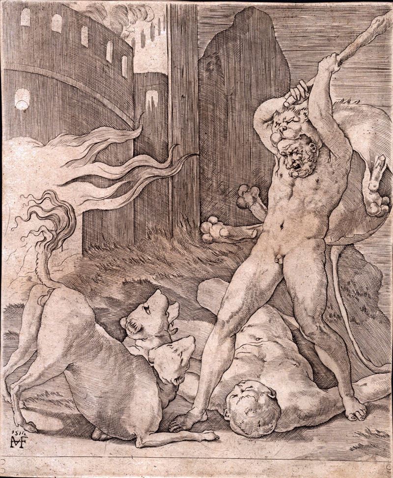 Ercole e Cerbero, da Rosso Fiorentino