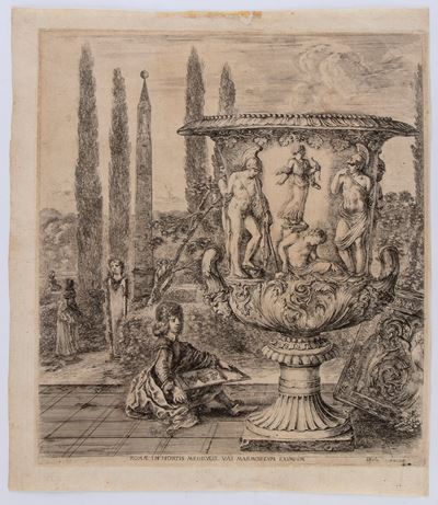 Romae in Hortis Medicæis Vas Marmoreum Eximium