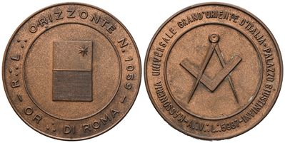 Medaglia R. L. "orizzonte" N° 1059, Or. di Roma, Ae (40,2 MM)