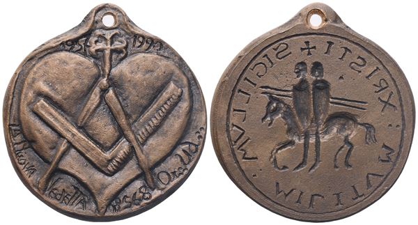 Medaglia "La Nuova Vedetta" N° 568 Or. Ud., "Sigillvm Militvm Xristi", 1957 - 1990 (46,3 mm)  - Auction MASONIC MEDALS & JEWELS From the Early 19th to the Late 20th Century - Bertolami Fine Art - Casa d'Aste