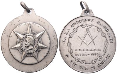 Medaglia R. L. "giuseppe Garibaldi" N° 775 Or. di Trieste (50 MM)