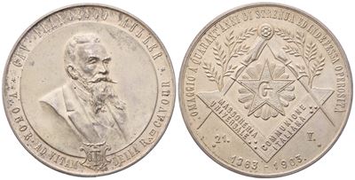 Medaglia Omaggio a Quarant'anni di Strenua ed Indefessa Operosità, 1863 - 1903 (49,8 MM)