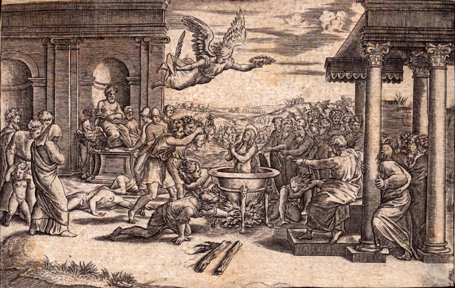 Il martirio di santa Felicita di Roma | Traiano incoronato dalla Vittoria