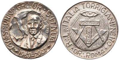 Medaglia R. L. "italia Torrigiani" N° 170 Or. Roma, Mass. Univ. Gr. Or. D'italia, 1968 - 11.06.20...
