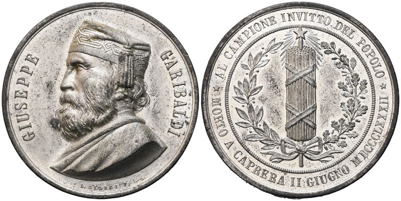 Medaglia "giuseppe Garibaldi", al Campione Invitto del Popolo, Morto a Caprera II Giugno MDCCCLXX...