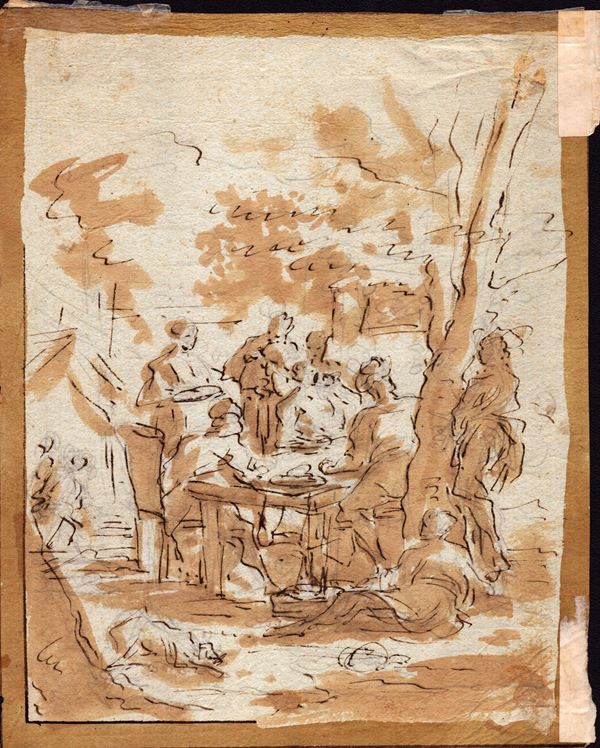 Outdoor banquet scene