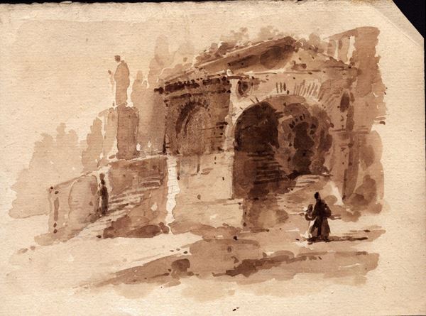 View with arches and figures