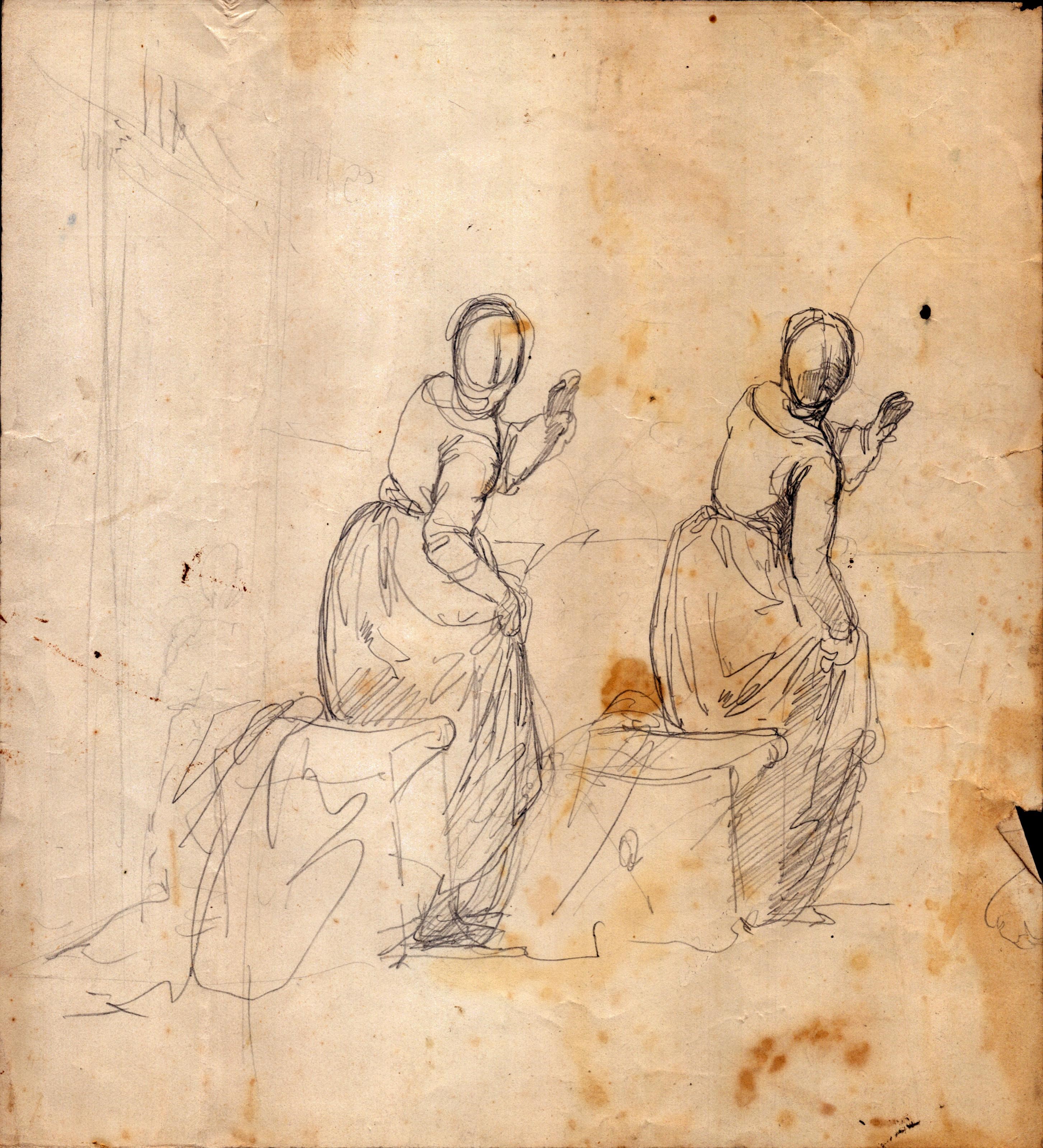 Serie di otto schizzi con soggetti varii