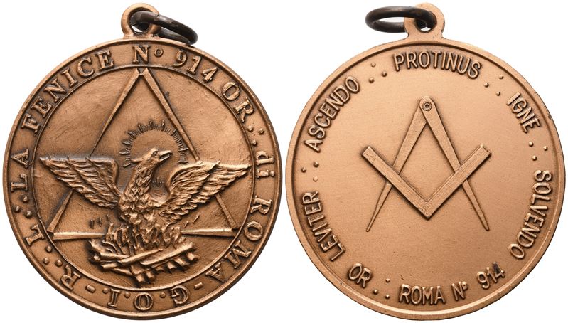 Medaglia R. L. "la Fenice" N° 914 Or. di Roma (50 MM)