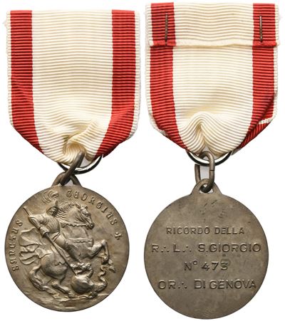 Medaglia Ricordo della R. L. "s. Giorgio" N° 473 Or. di Genova (33,2 MM)
