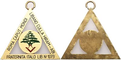 Medaglia Roma Caput Mundi Libano Culla Hiram - Abi "fraternità Italo Lib." N° 1073 (54,7 MM)
