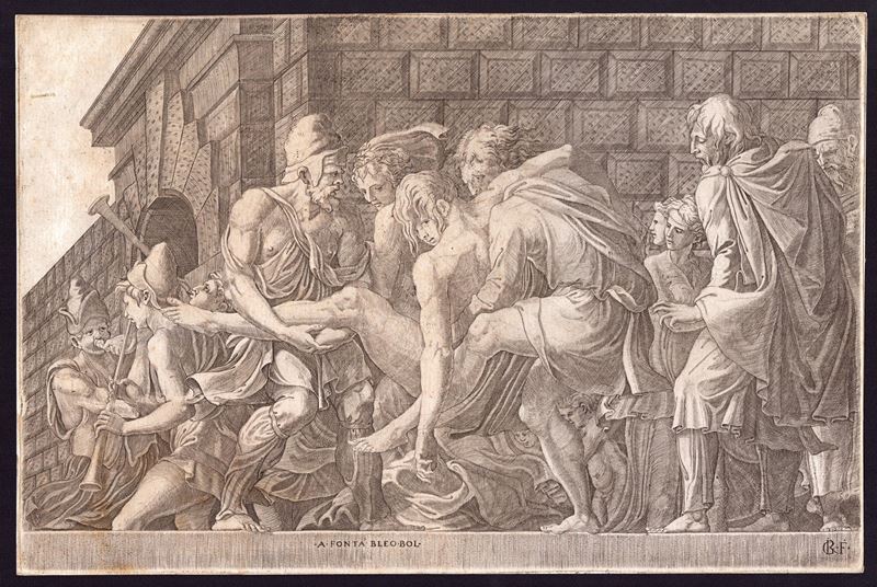 Ettore ferito viene trasportato a Troia, da Francesco Primaticcio
