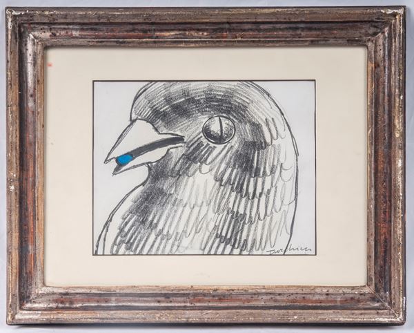 ALDO TURCHIARO - Pigeon head, multiple on paper