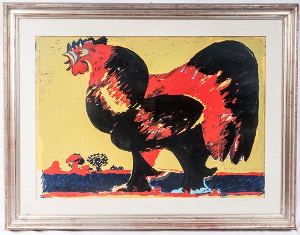 SALVATORE FIUME - Rooster, multiple on paper