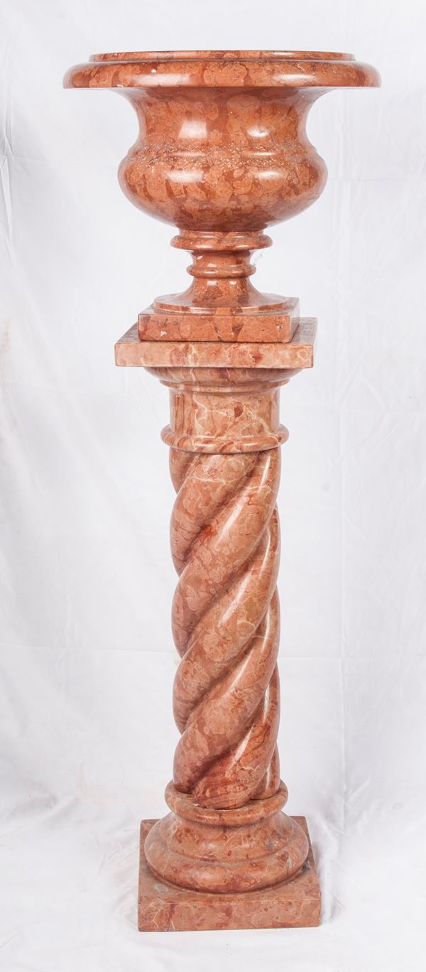 Bell vase with twisted column as a base