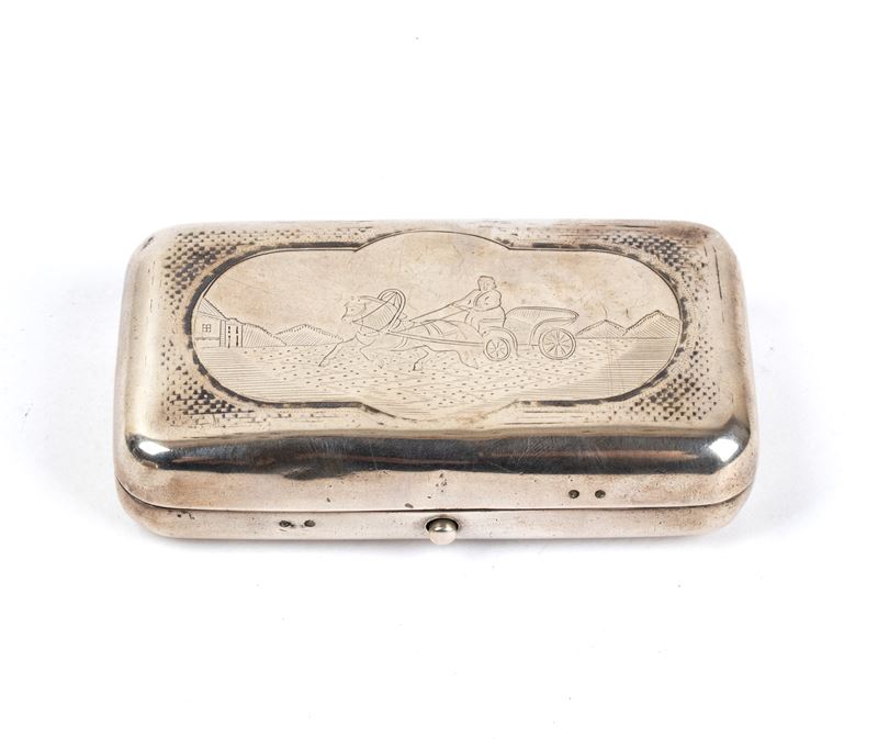 Portasigarette russo in argento