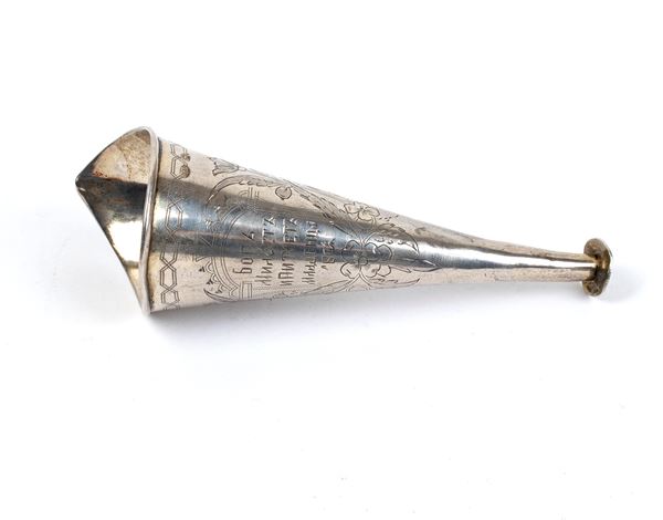 Russian solid silver horn