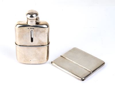 Argenteria inglese, Porta biglietti da visita e fiasca in argento 925/1000