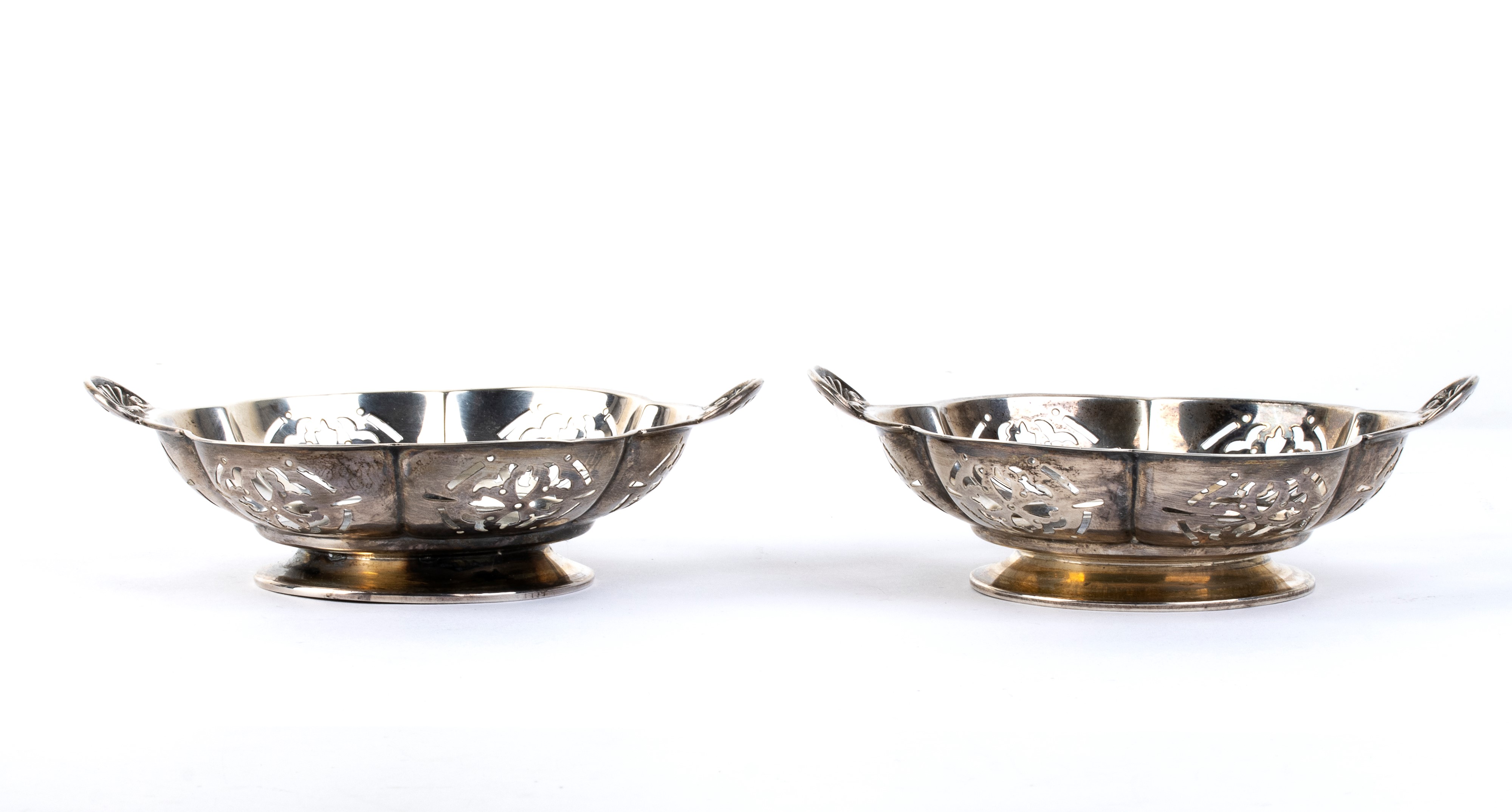 Sheffield, Coppia di cestini inglesi in argento 925/1000, 1911