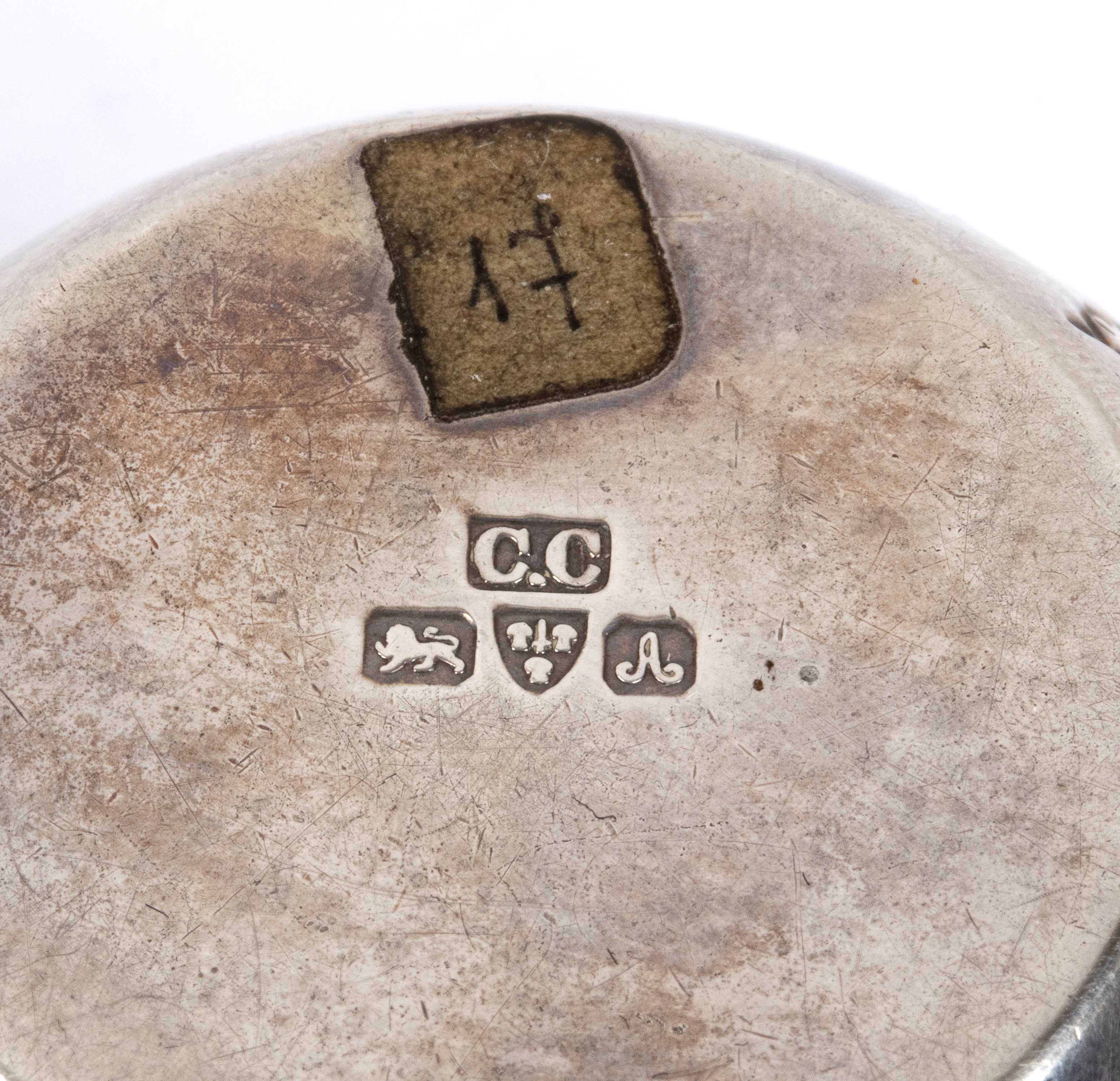 Tre coppie di saliere inglesi in argento