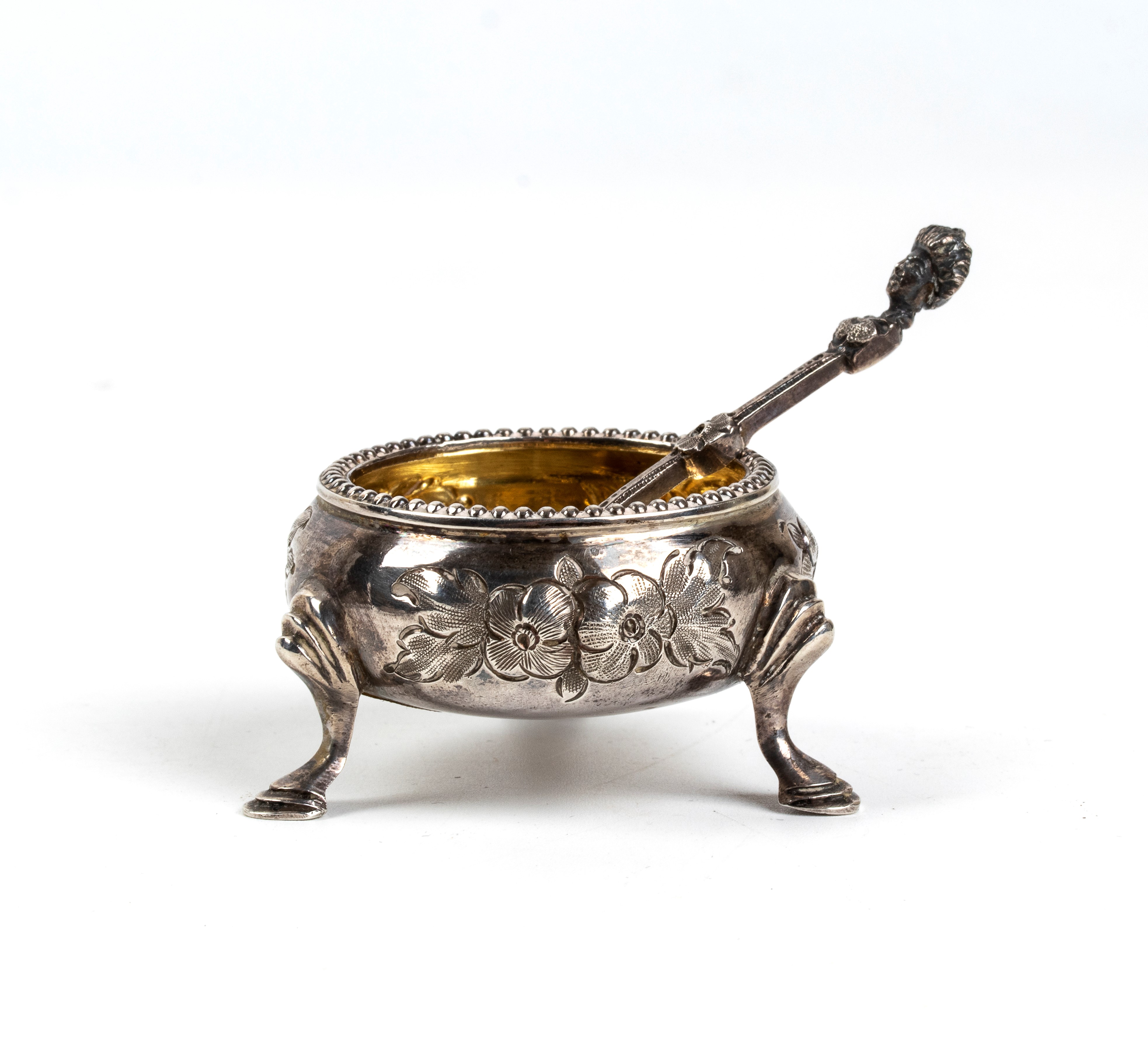 Lotto di 3 saliere vittoriane inglesi in argento