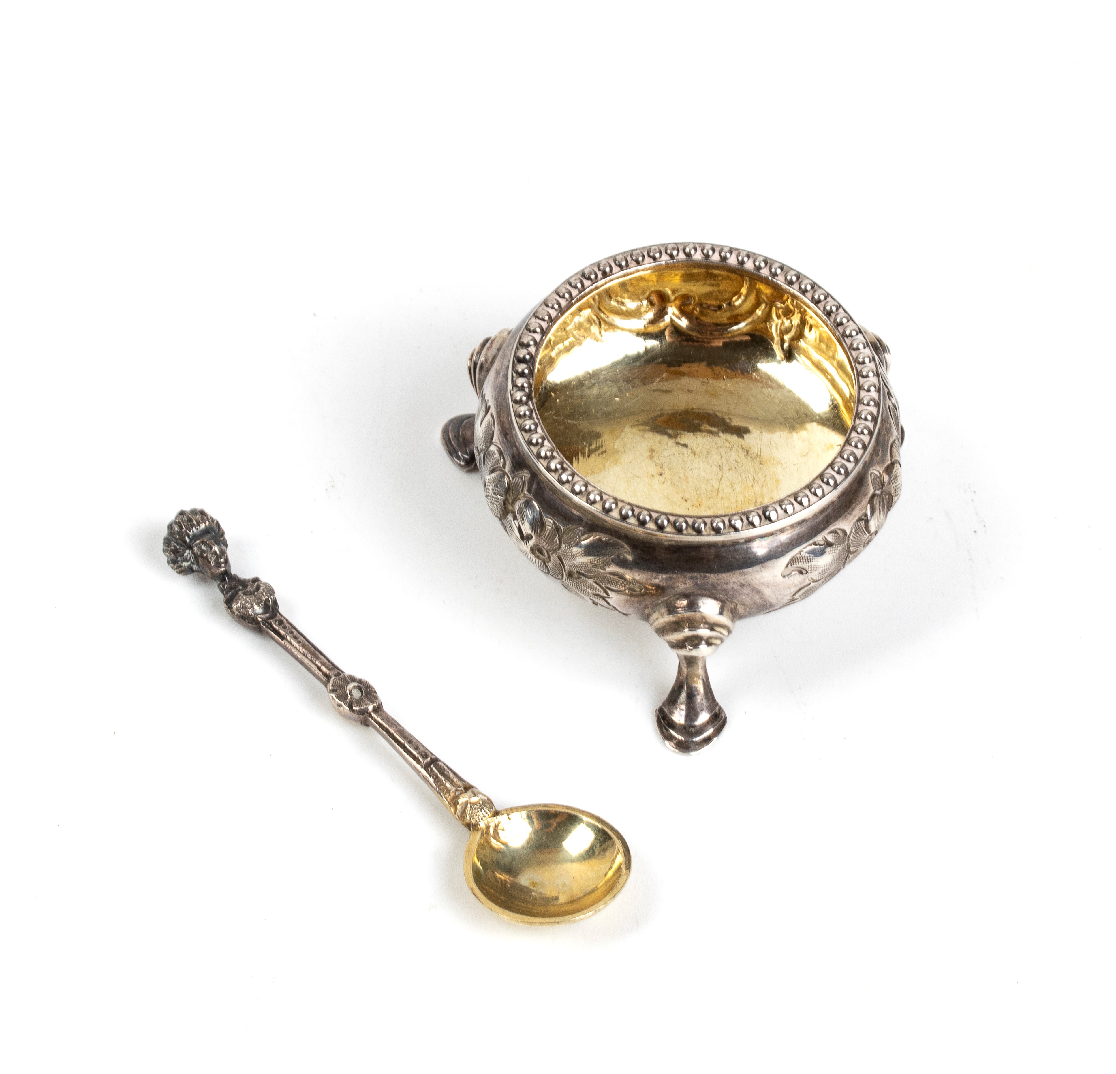 Lotto di 3 saliere vittoriane inglesi in argento