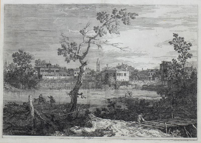 Giovanni Antonio Canal il Canaletto - Veduta di Dolo sulla Riva del Fiume