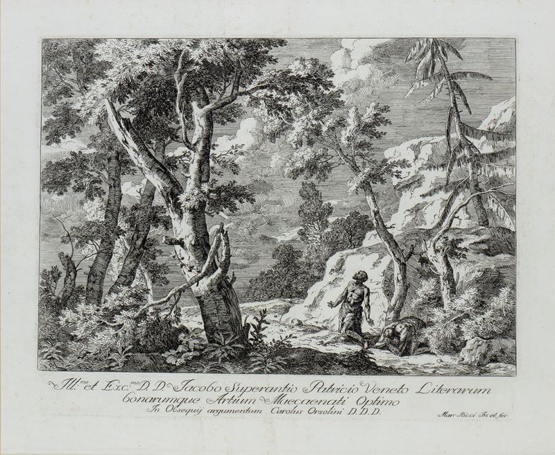 Marco Ricci - Paesaggio con Due Figure in una Selva