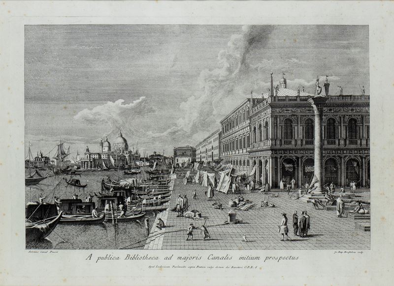 Giambattista Brustolon - A Publica Bibliotheca Ad Majoris Canalis Initium Prospectus, da Antonio ...