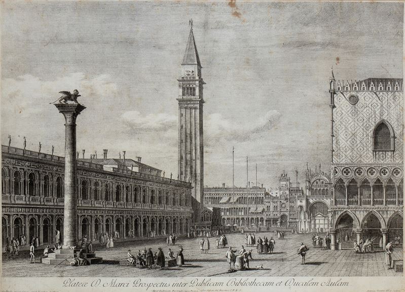 Antonio Visentini - Plateae D. Marci Prospectus Inter Publicam Bibliothecam Et Ducalem Aulam, da ...