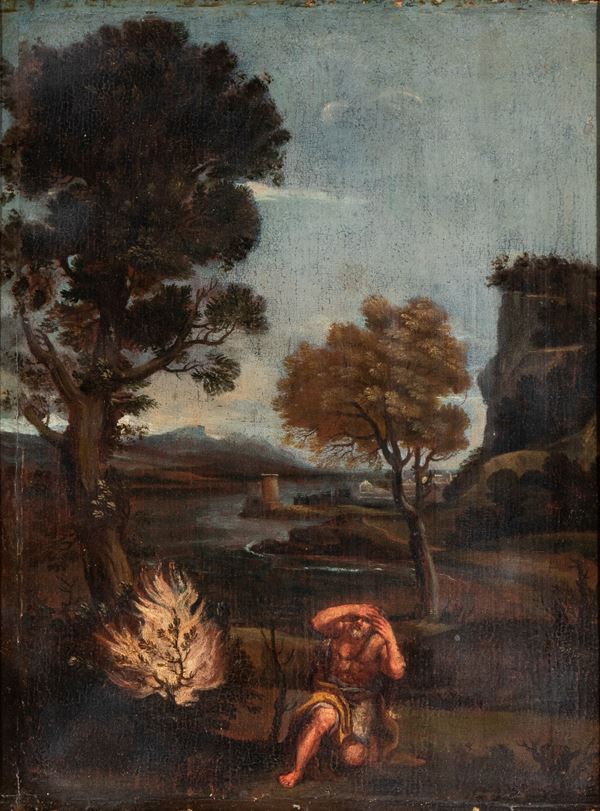 Domenico Zampieri il Domenichino - Landscape with Moses and the Burning Bush