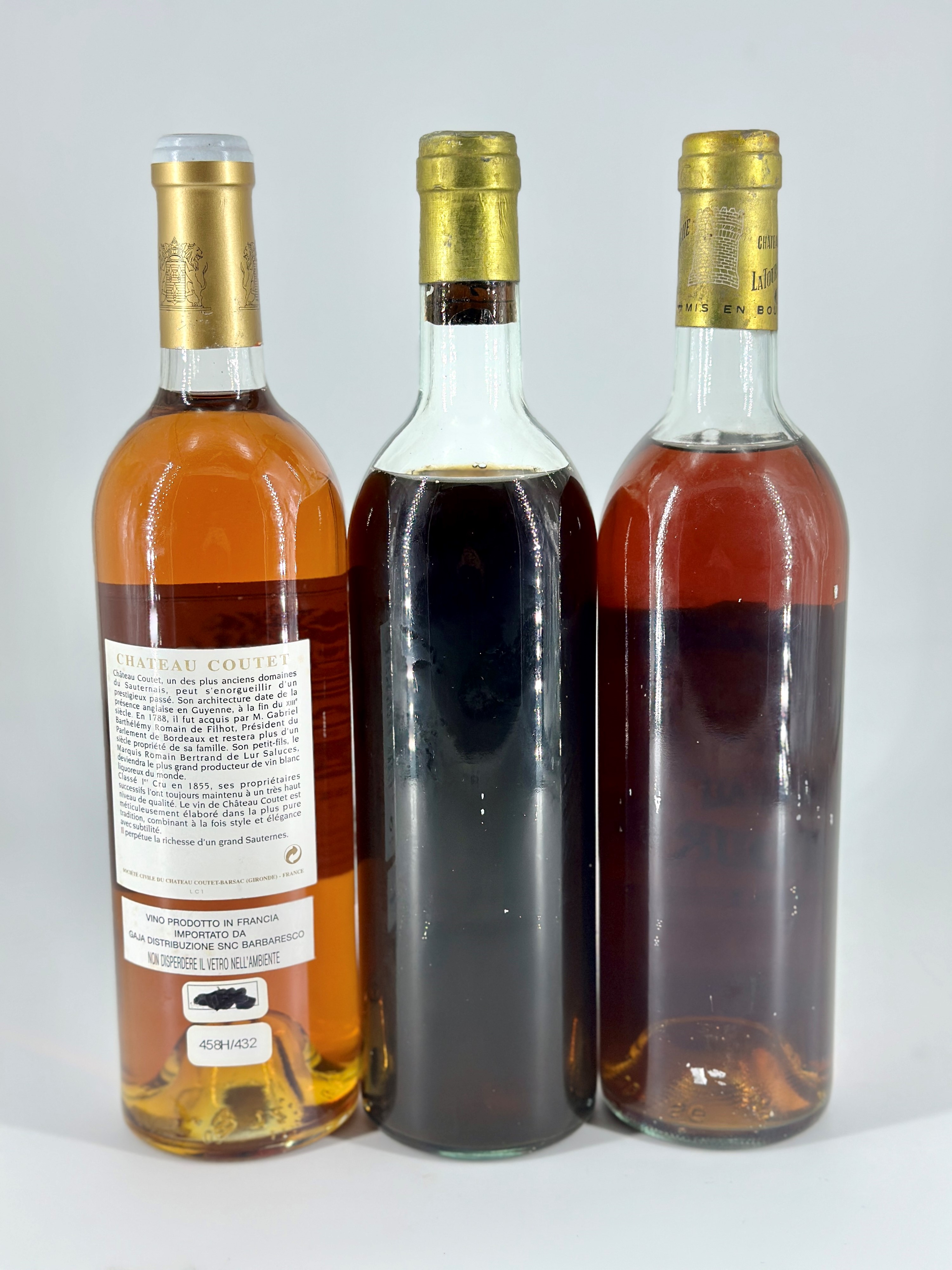 Château Coutet - Château Suduiraut Sauternes - Château La Tour Blanche Sauternes