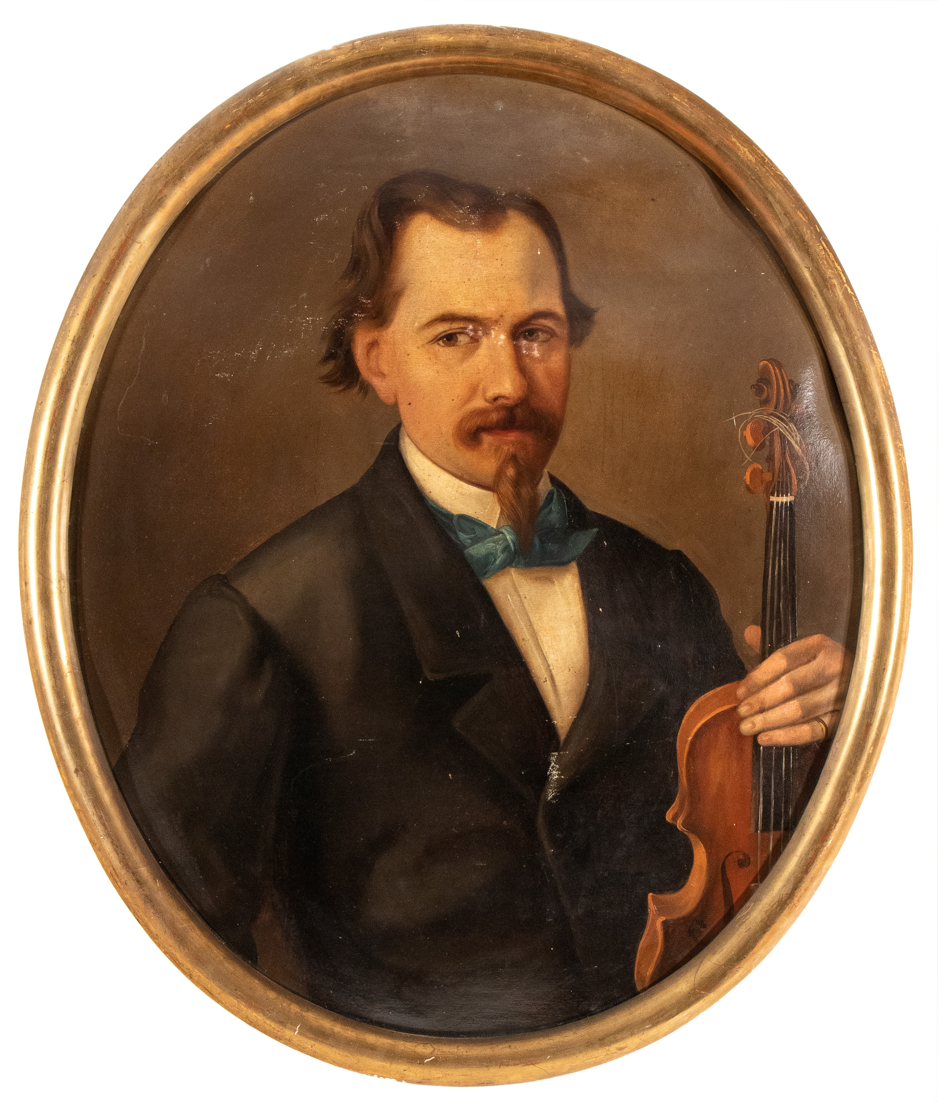 Artista Anonimo, XIX Secolo - Ritratto Virile con Violino
