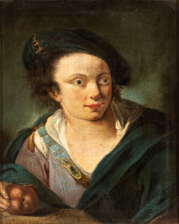 Artista italiano, XVIII secolo - Young man with apple