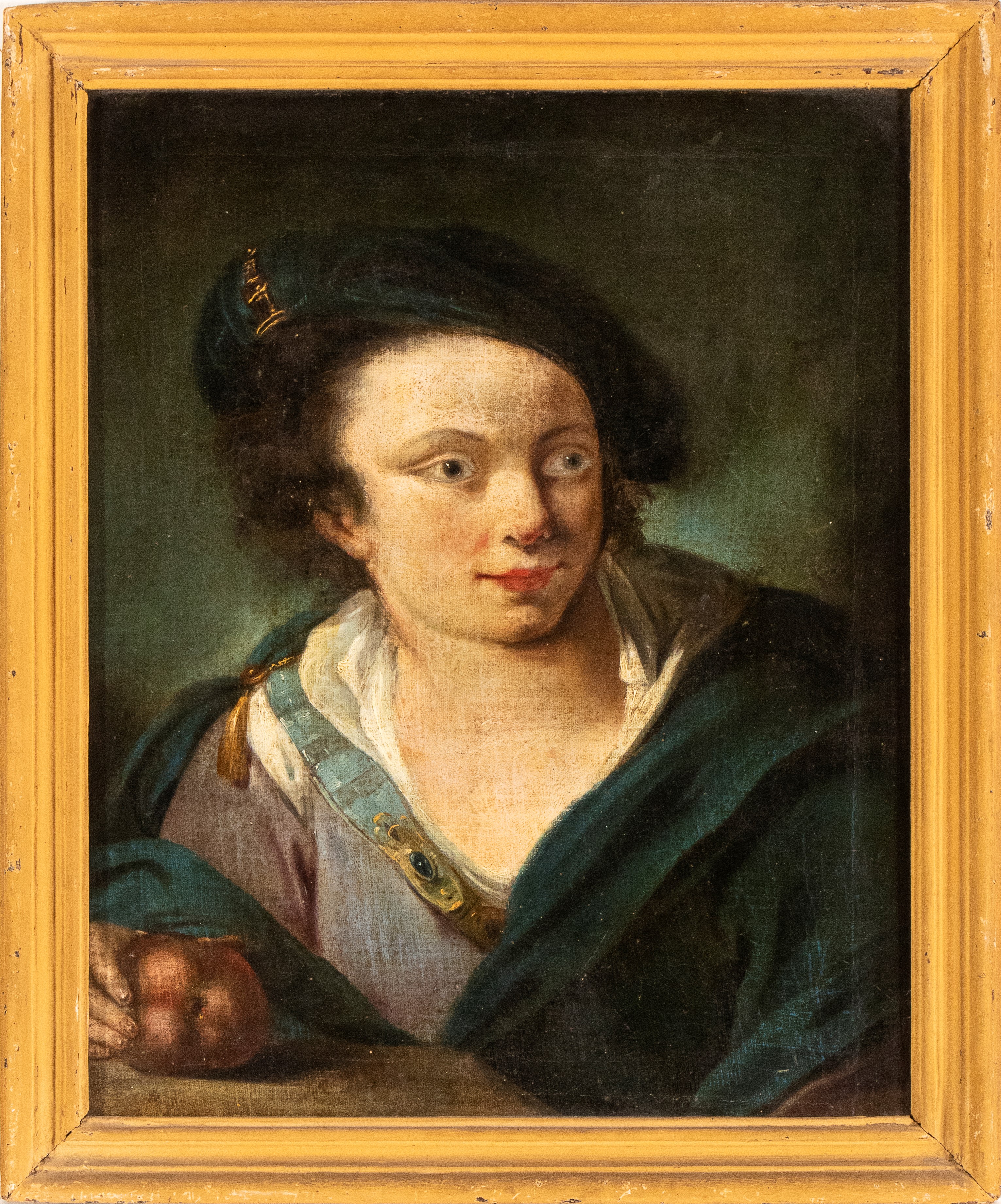 Artista Italiano, XVIII Secolo - Ritratto di Giovane con Mela