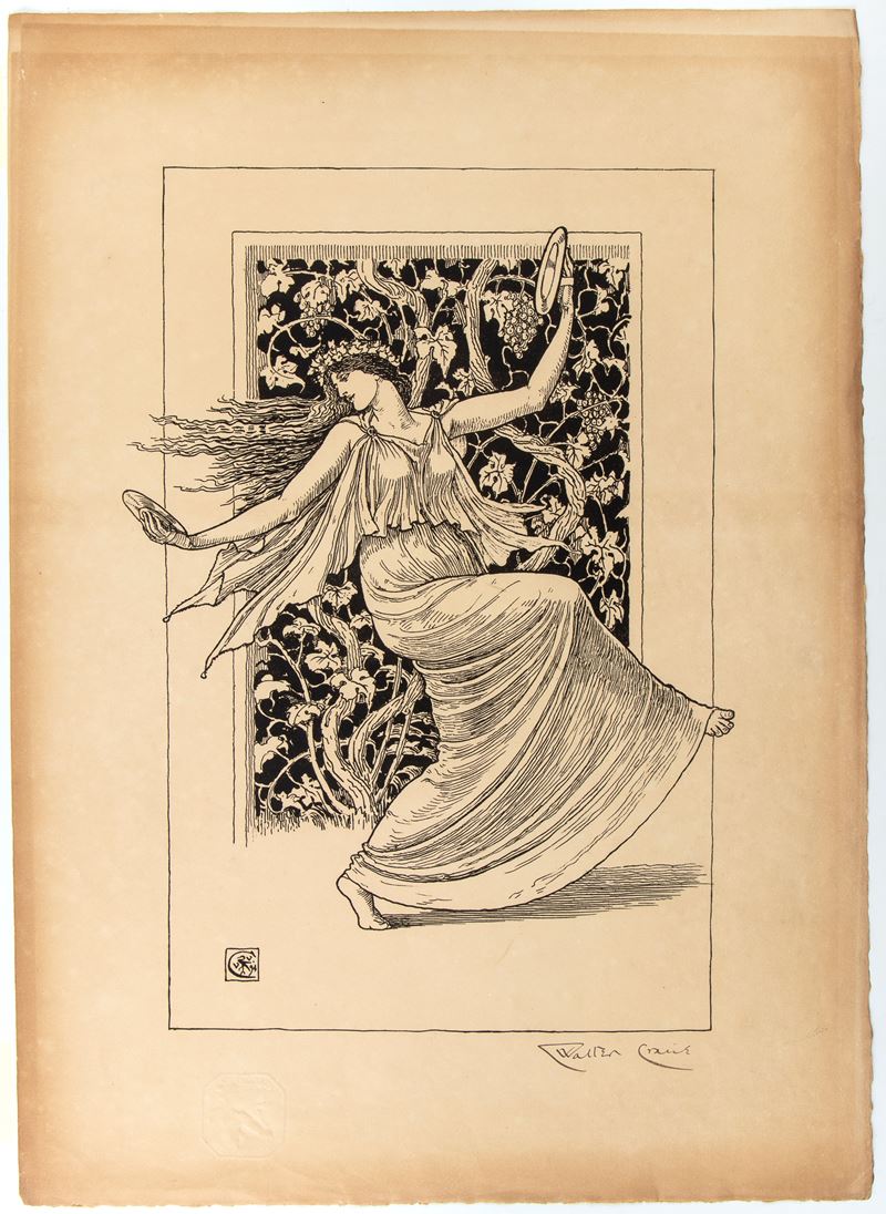Walter Crane - Nymphe Danseuse, da 'L'estampe Originale'