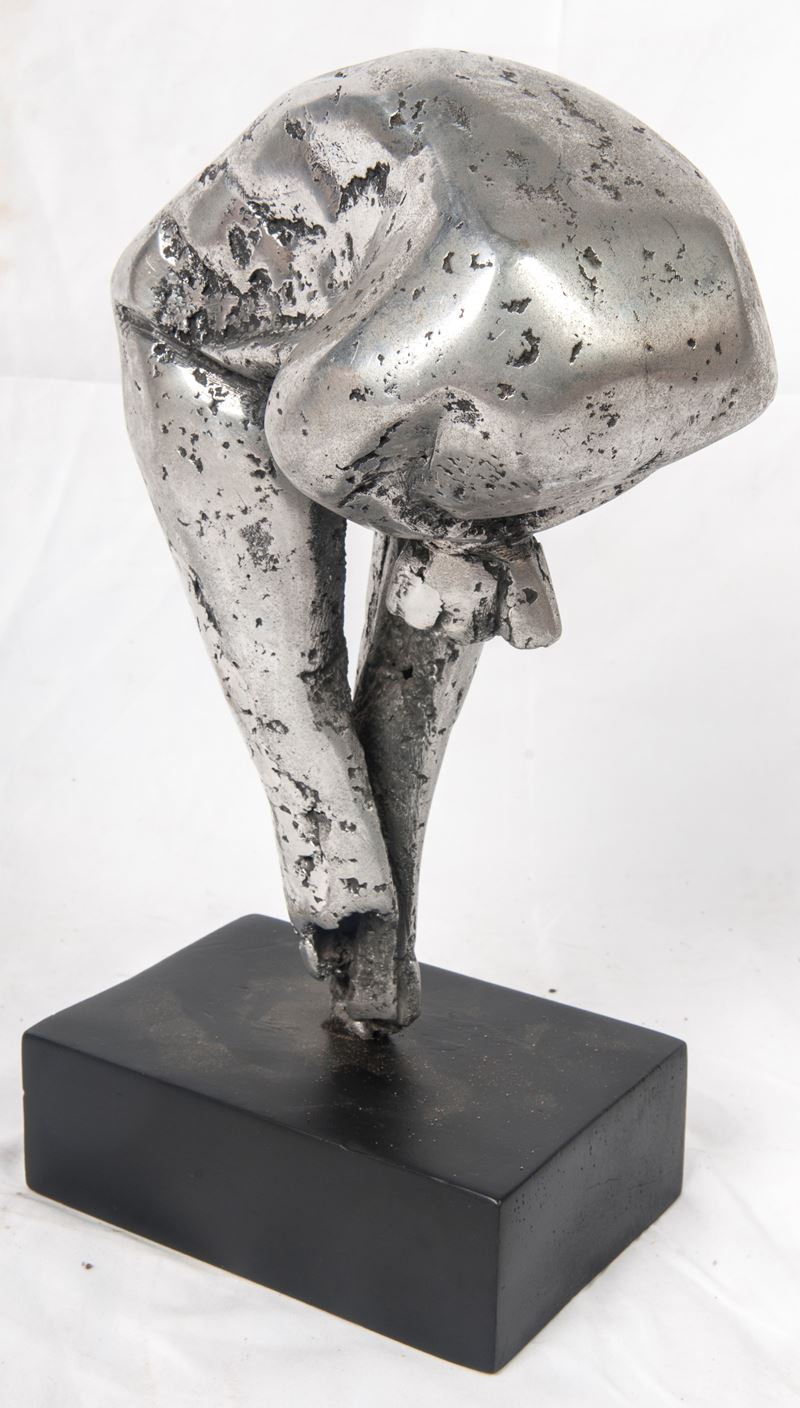Hernan Puelma - Scultura a tutto tondo in alluminio su base in legno laccato