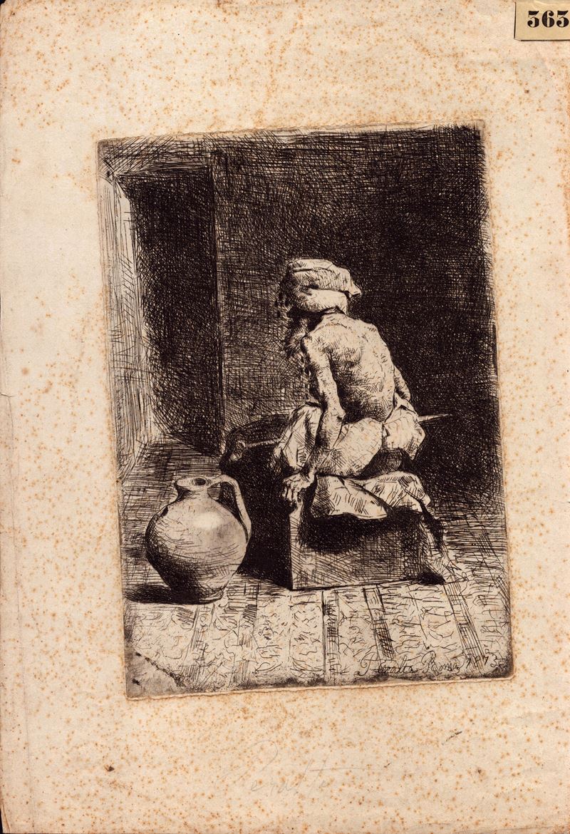 Francisco Peralta - Figura di Anziano con Turbante di Schiena