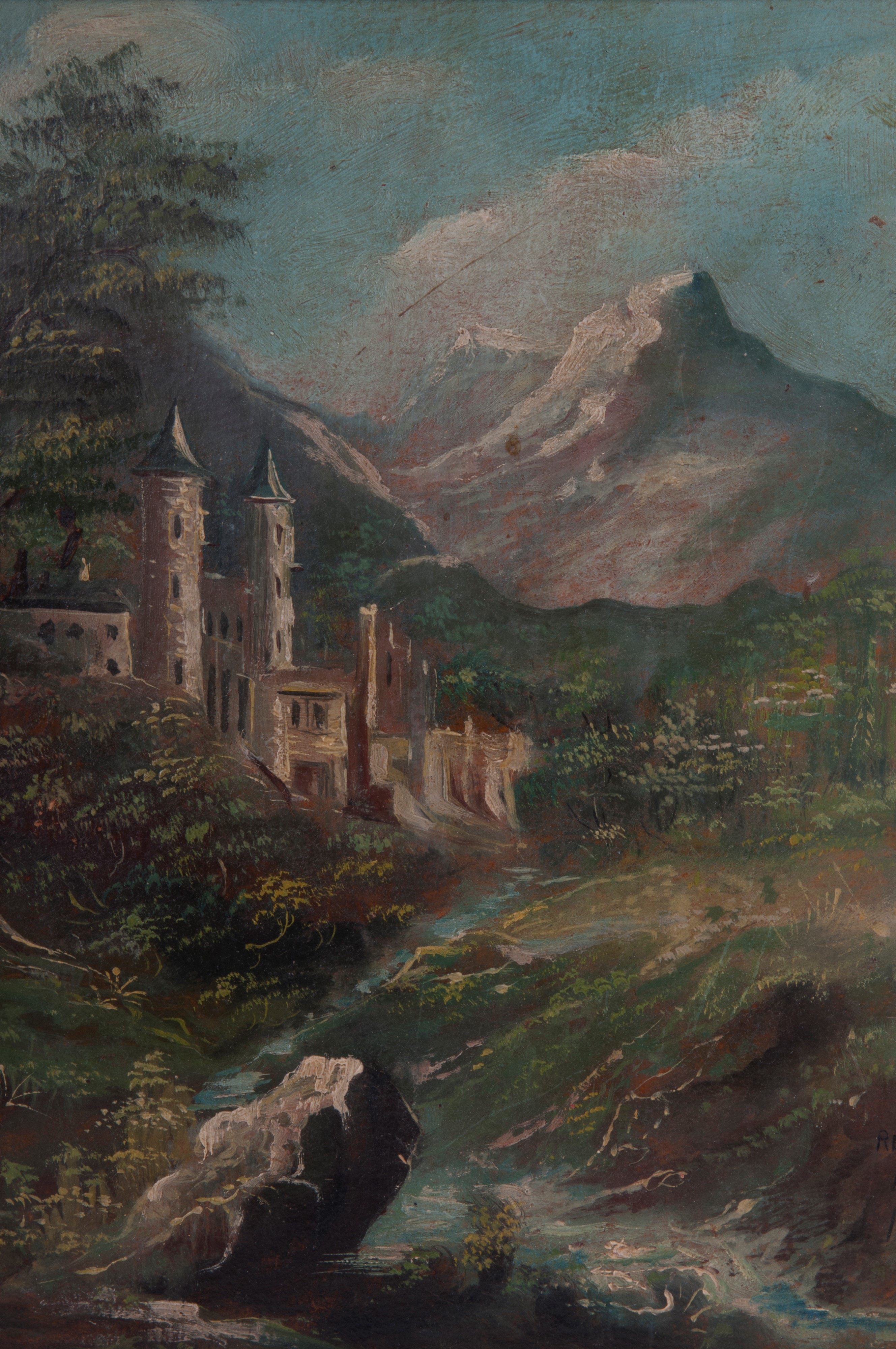 Lotto di tre dipinti: