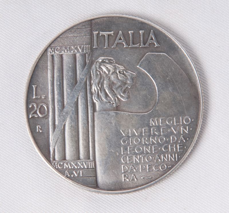 20 Lire in Argento Riproduzione