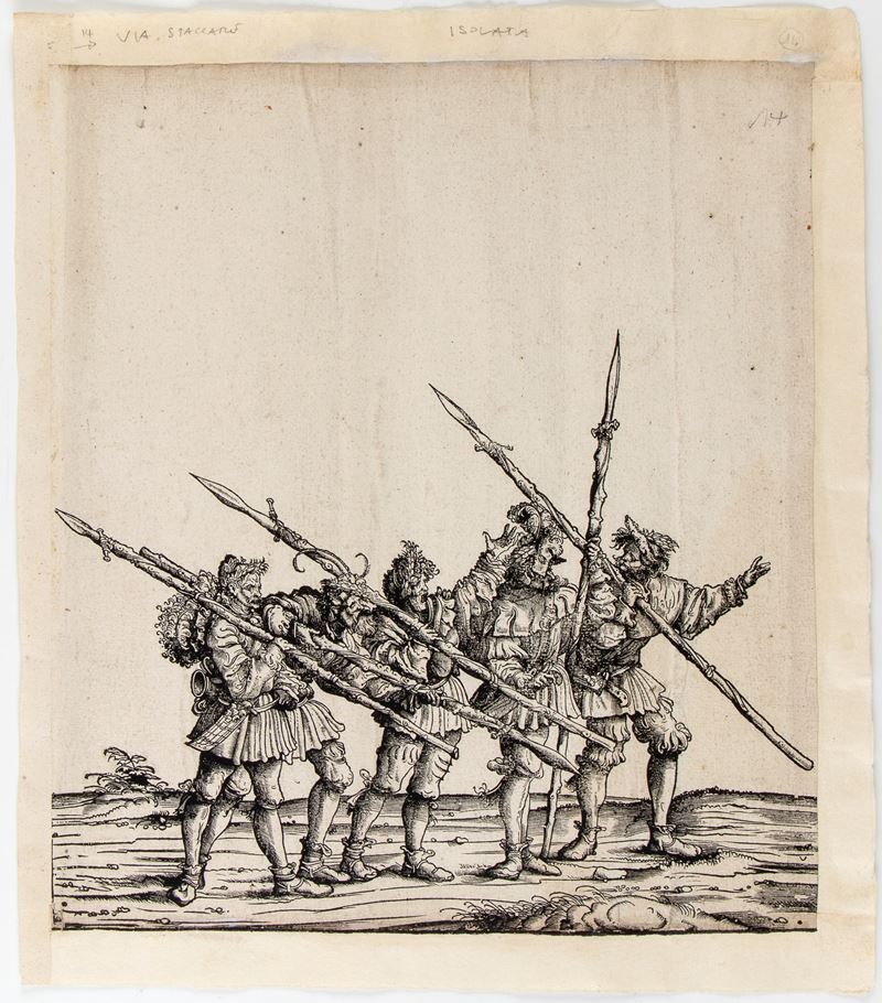 Cinque cacciatori d'orsi, da "Trionfo dell'imperatore Massimiliano I"