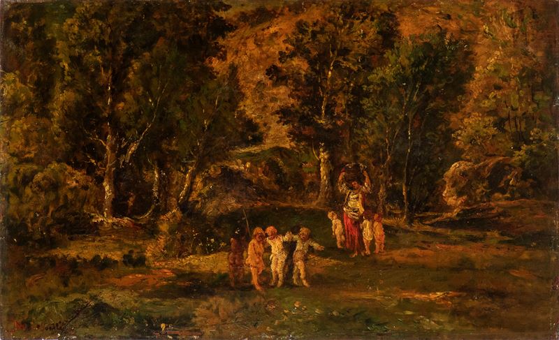Adolphe-joseph-thomas Monticelli - Giochi nel Bosco