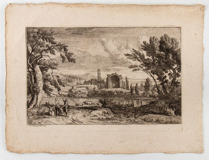 Adrien Manglard - Paesaggio con Architettura Antica