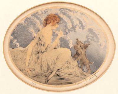 Fanciulla con un Zwergschnauzer | Fanciulla con un Schitzu