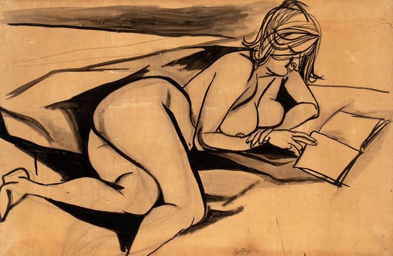 Renato Guttuso - Nudo di Donna che Legge