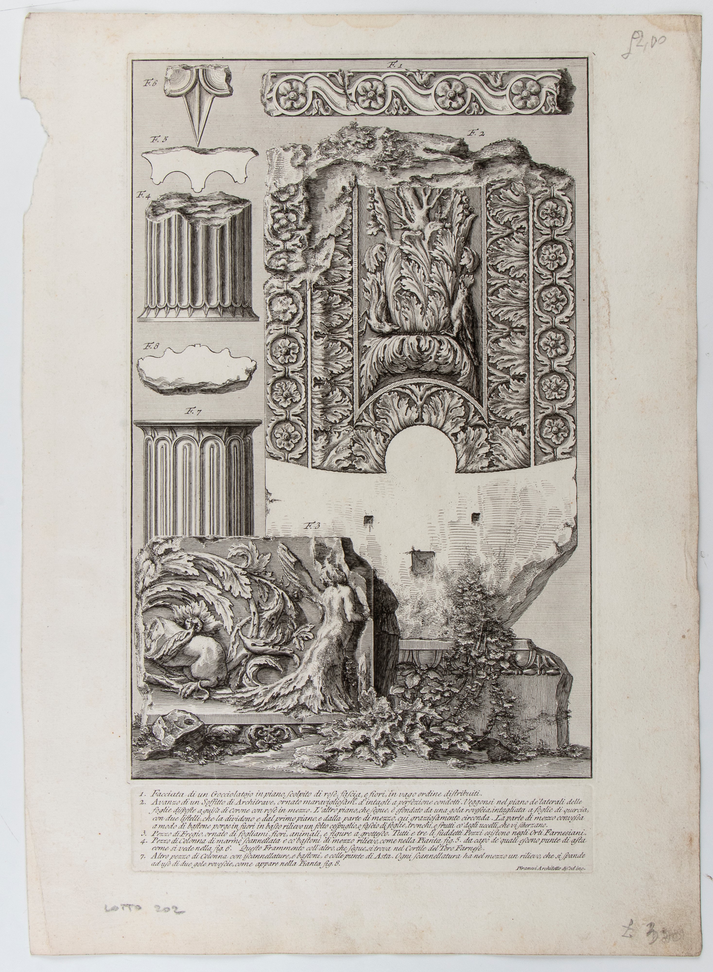 Giovanni Battista Piranesi - Vari Frammenti Ornamentali