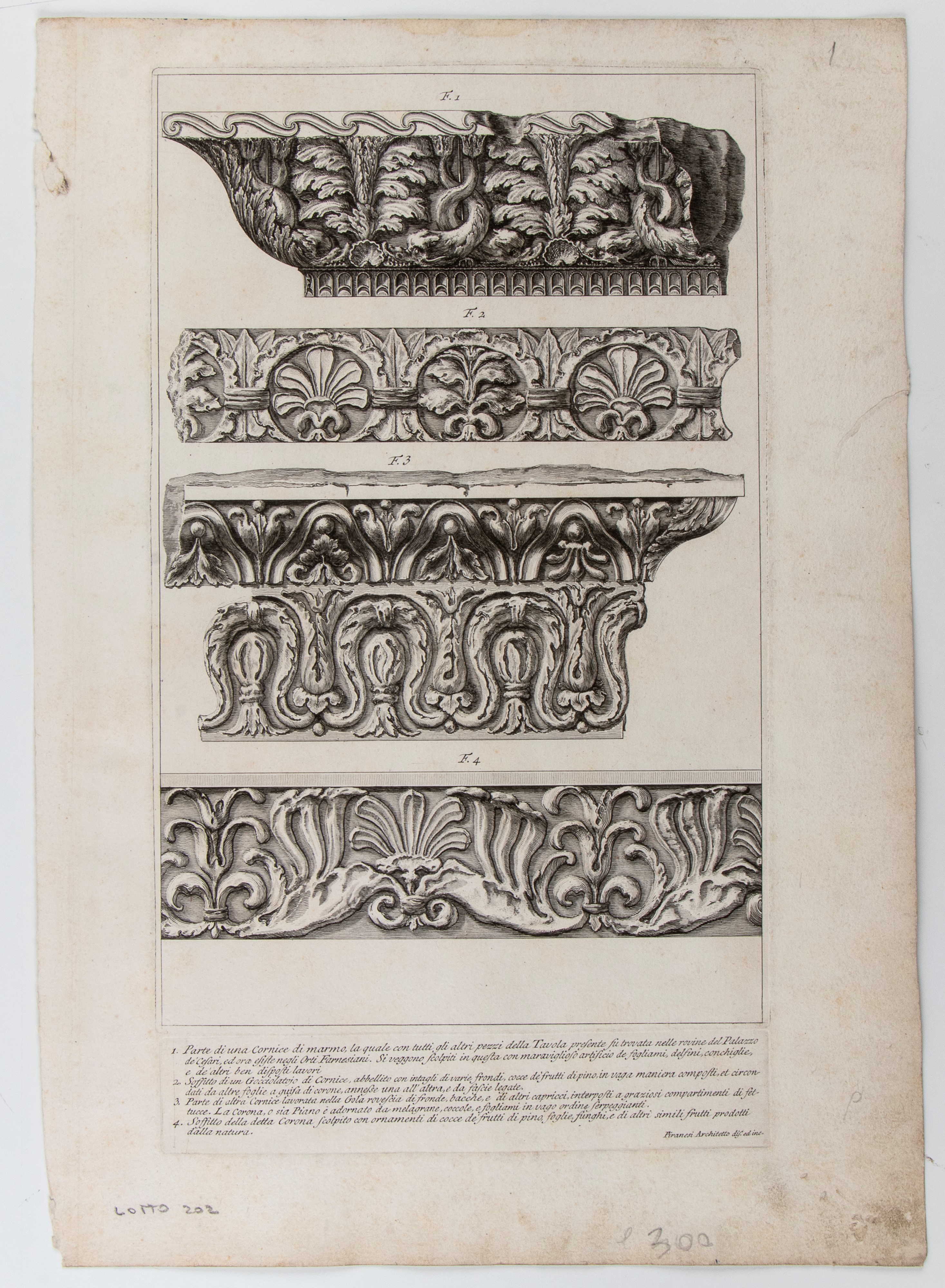 Giovanni Battista Piranesi - Vari Frammenti Ornamentali