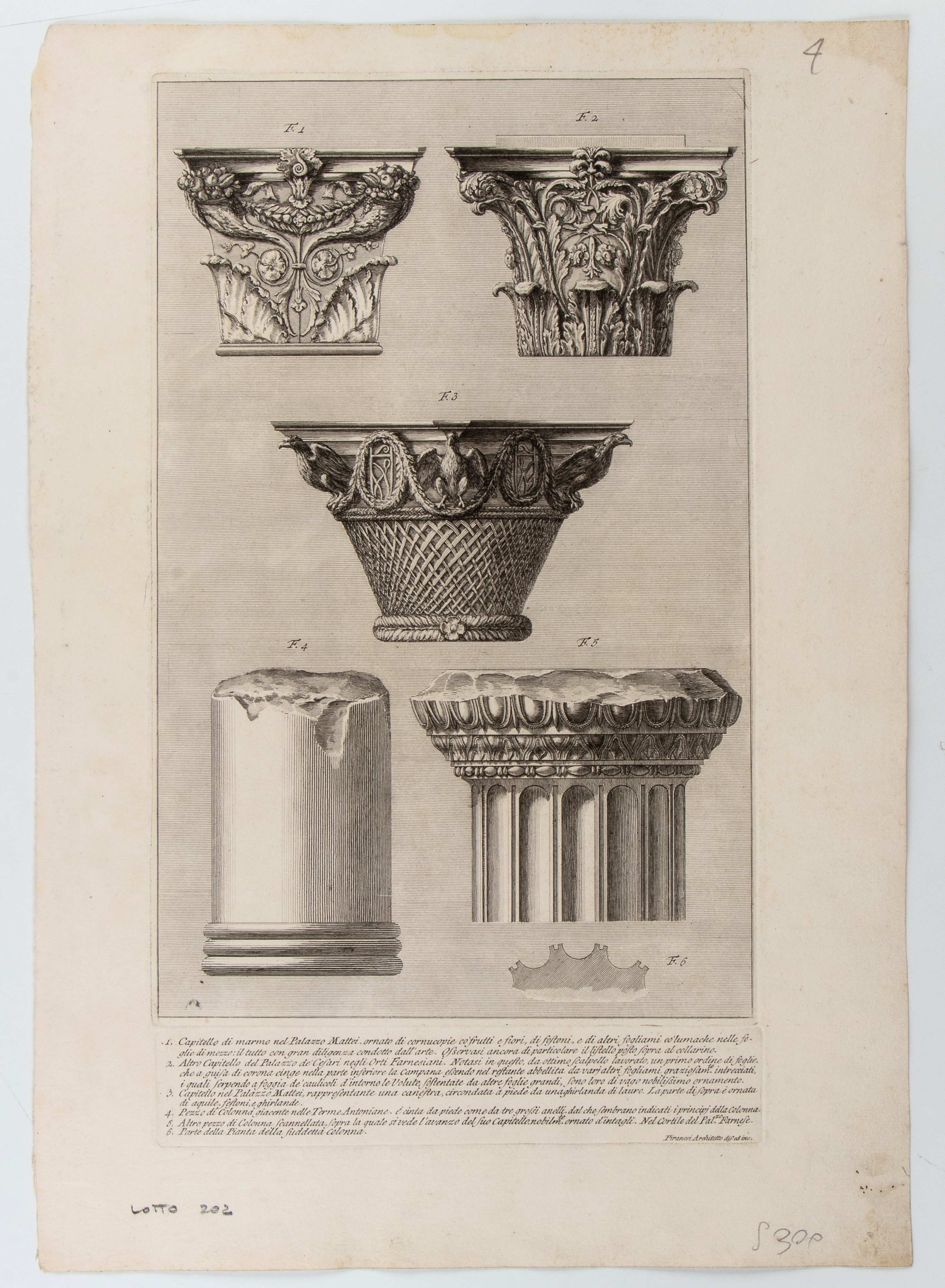 Giovanni Battista Piranesi - Vari Frammenti Ornamentali