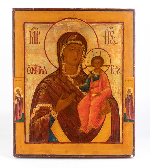 Russian icon depicting Virgin and Child